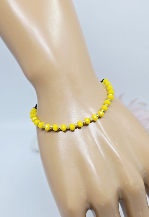 Złota bransoletka na sznurku próba 585 14k