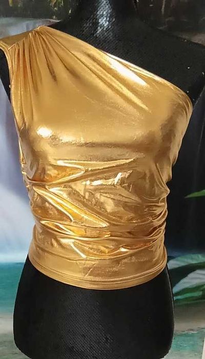 Złoty top na jedno ramię r. 38 (M), asymetryczny