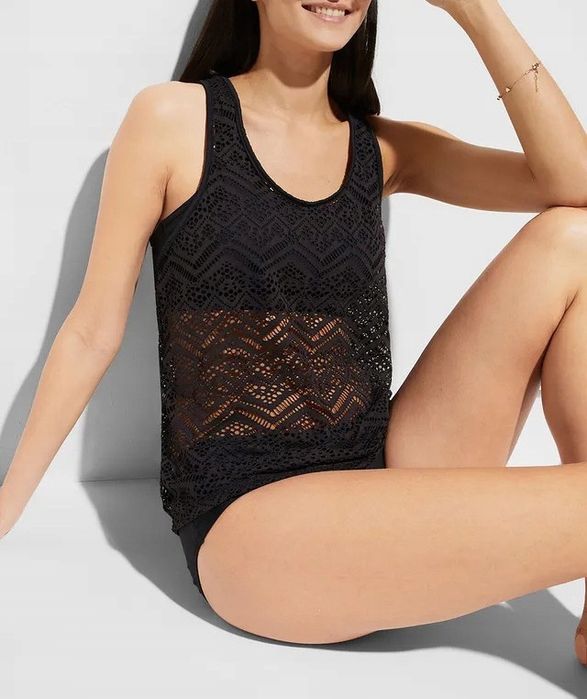 B.P.C. tankini ażurowe czarne r.44
