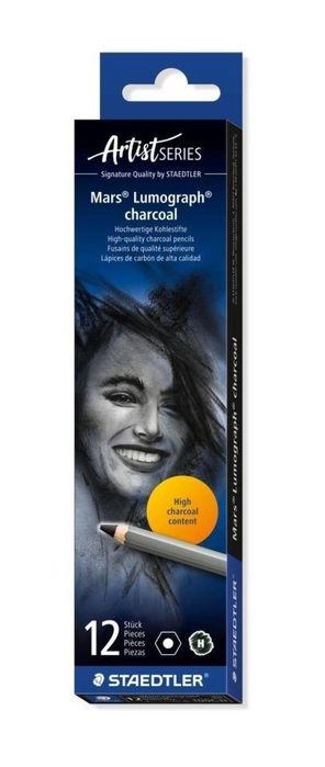 Węgiel w ołówku Lumograph twardy (12szt) STAEDTLER Staedtler pudełko,
