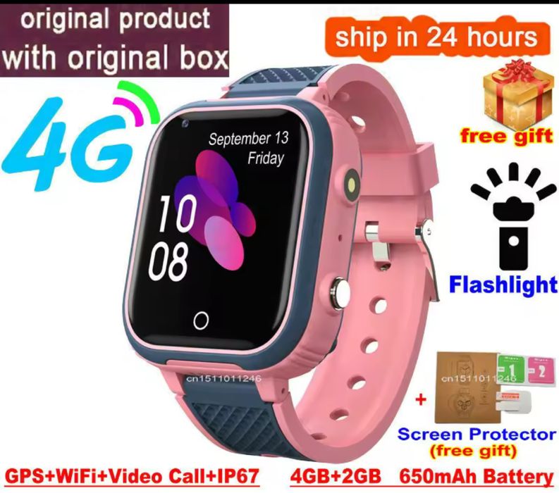 Zegarek dla dzieci LT21 różowy !!! sim 4G/GPS/WiFi/SOS !!!