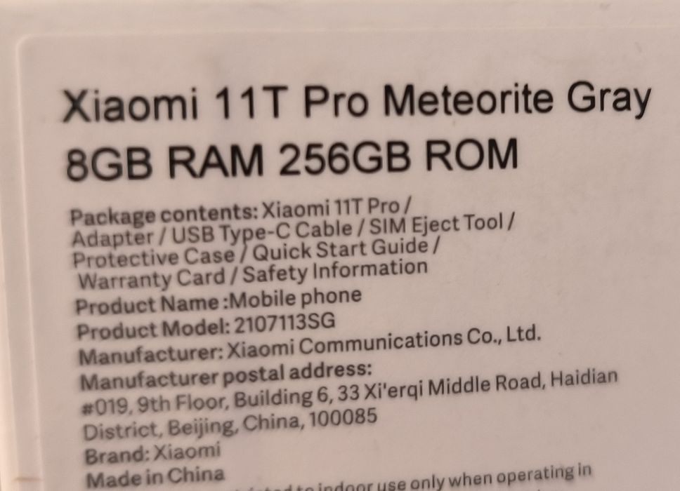 Telemóvel Xiaomi 11T Pro meteorite gray