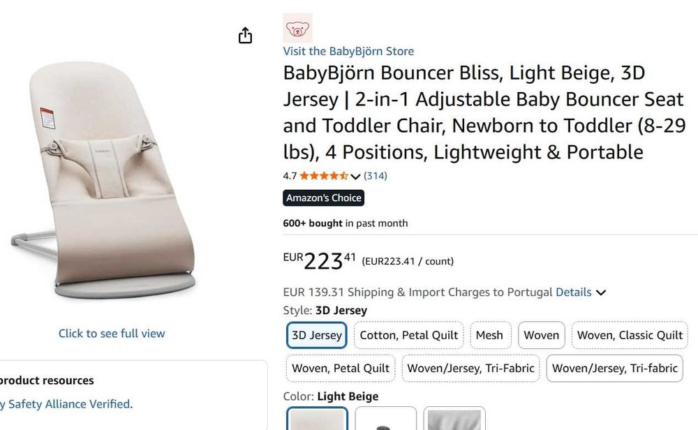 cadeirinha de bebê BabyBjörn Bliss