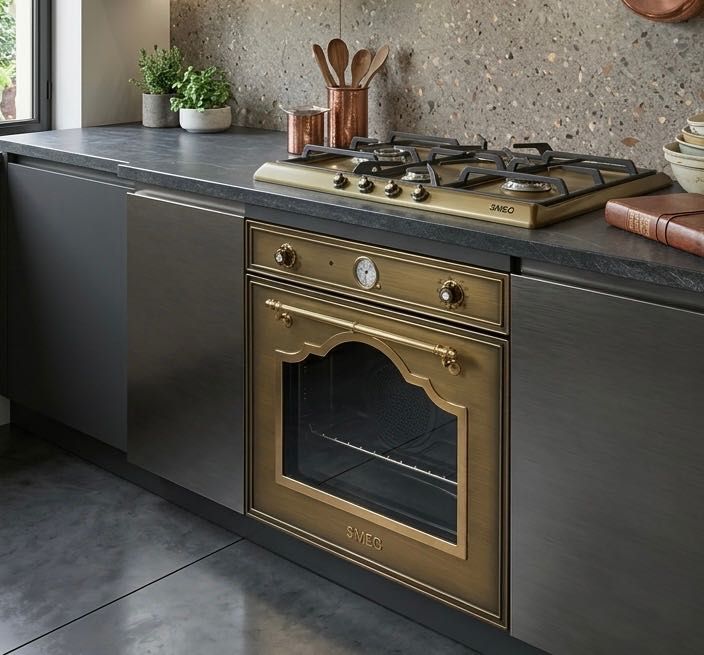 Smeg газова варильна поверхня + електрична духова шафа (духовка) | Новий комплект