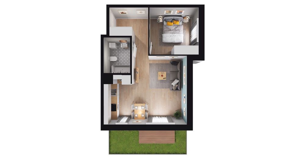2-pokojowe mieszkanie 45 m² + ogródek Bezpośrednio - Widok 3