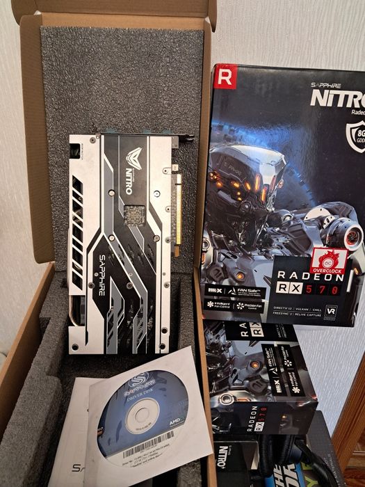 Видеокарта б\у SAPPHIRE NITRO+ RX570 8GB как новая и другие карты