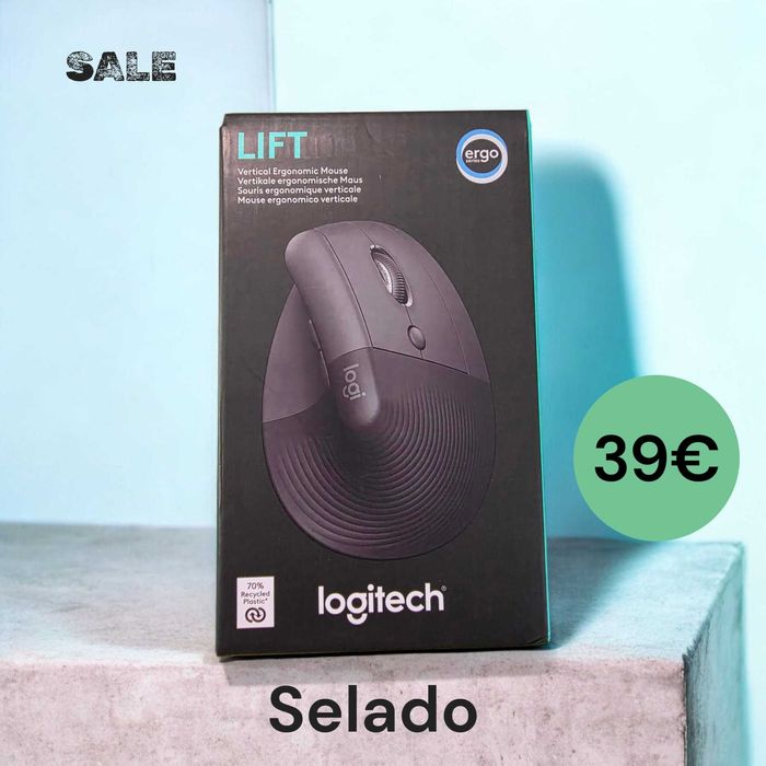 Rato Laser Logitech Lift Vertical Ergonomic Wireless/Bluetooth 4000DPI