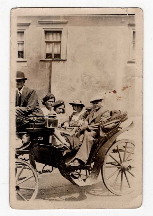 Pocztówka RPPC zdjęcie dorożka Kraków 1931 pamiątka retro portret z dorożkarzem fot0799