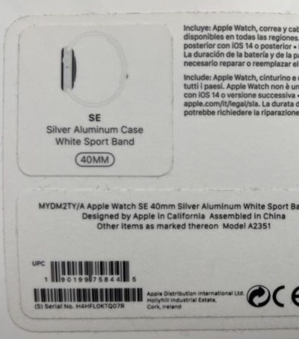 Apple watch SE 1a geraçao GPS caixa prata de 40 mm ORIGINAL