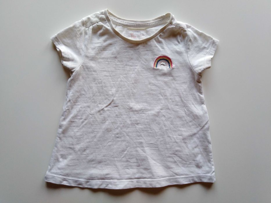 Tu 80-86 koszulka biała t-shirt dla dziewczynki