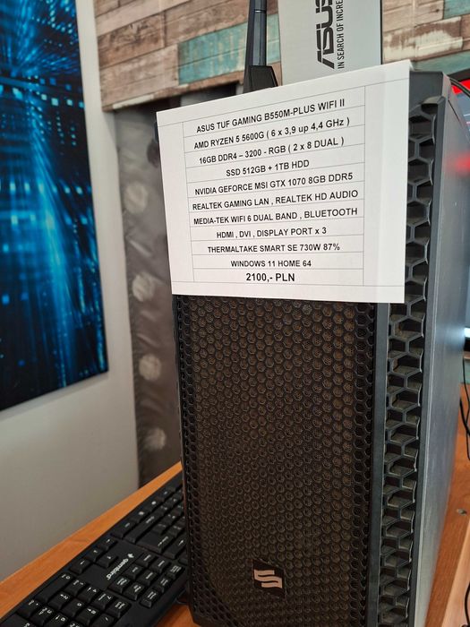 Komputer Gamingowy Ryzen 5 5600G SSD GTX Windows 11 ARGB