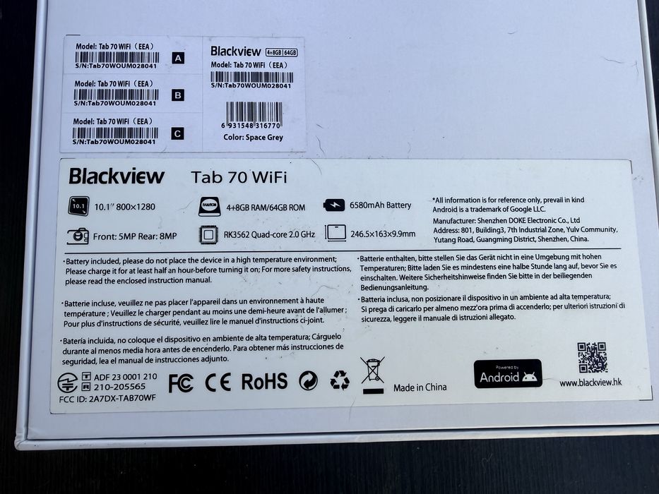 Tablet Blackview 10.1”