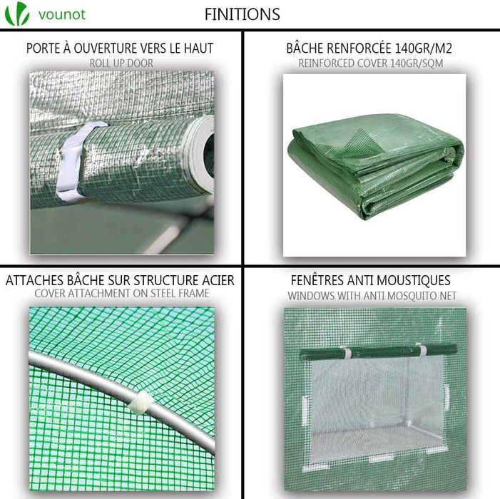 Estufas de jardim, impermeável, 4 x 3 x 2 m, 12 m², verde