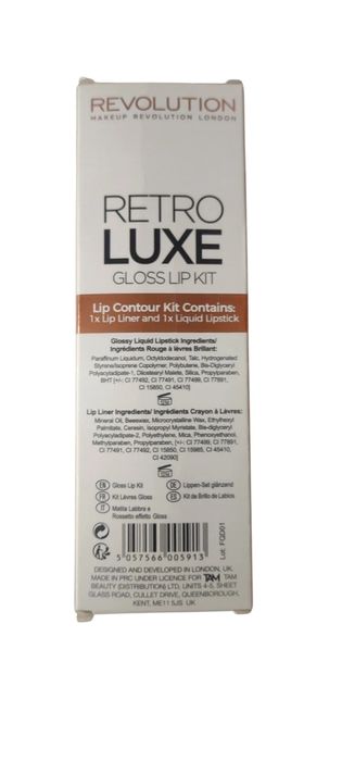 Makeup Revolution Retro Luxe Gloss Lip Kit Błyszczyk plus Kont Integri
