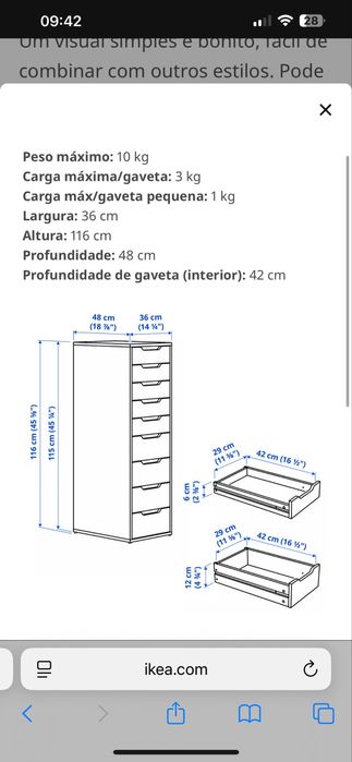 Movel branco ikea Alex