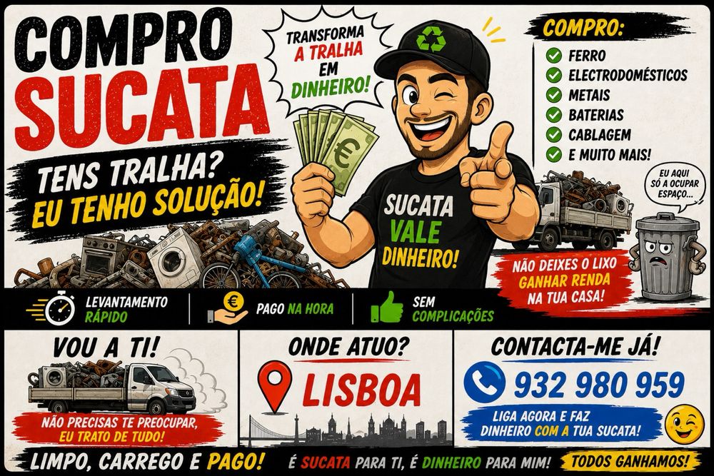Tens tralha? Comoro sucata, pagamento em dinheiro