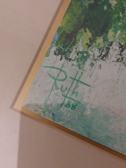 Ruth varela de Sousa aguarela com moldura pintura quadro