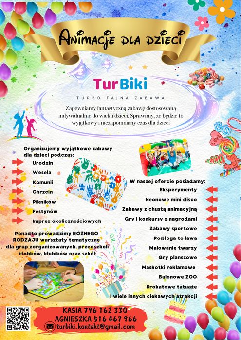 Animacje dla dzieci wesela komunia chrzciny urodziny