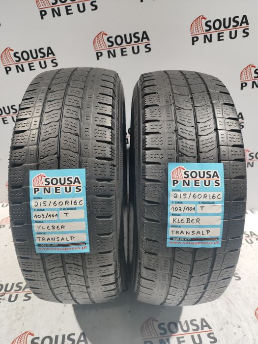 2 pneus semi novos 215-60R16C Kleber - Oferta dos Portes