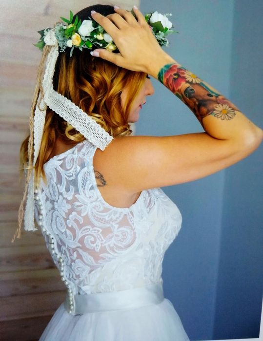 Suknia ślubna boho rustykalna