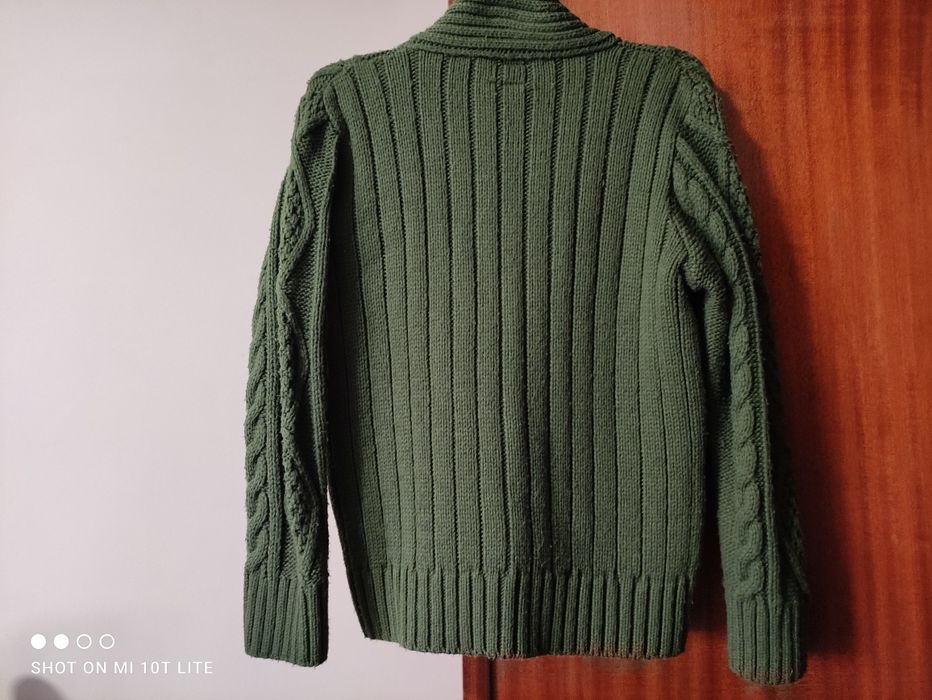 Casaco de malha verde calça fato de treino