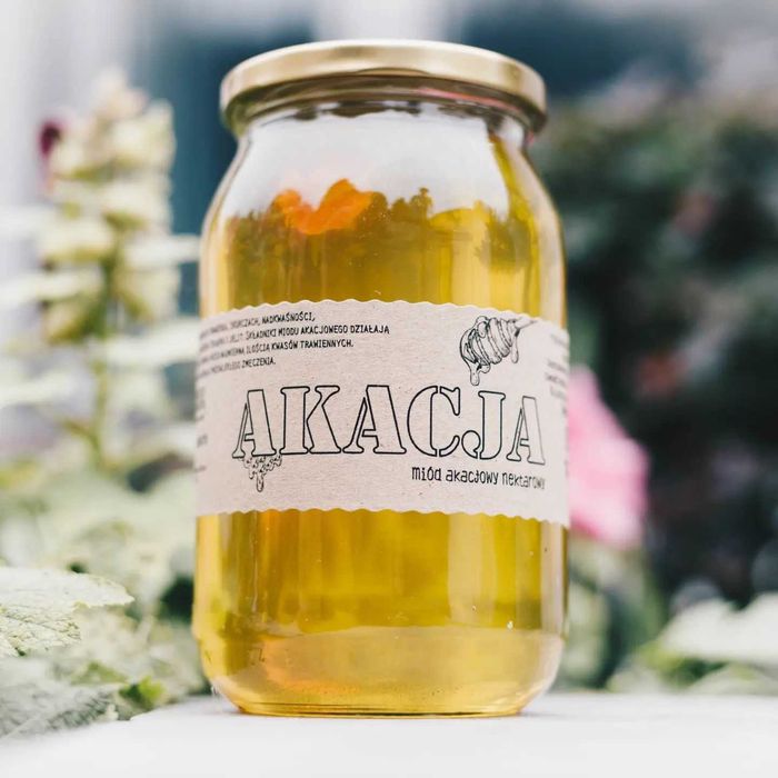 Miód Akacjowy z pasieki miejskiej w Sosnowcu Lokalny Pszczelarz