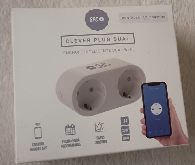 Tomada energia WiFi inteligente dupla