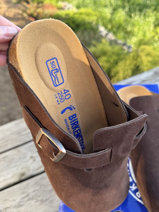 Трендові клоги birkenstok boston шоколад 40(25)