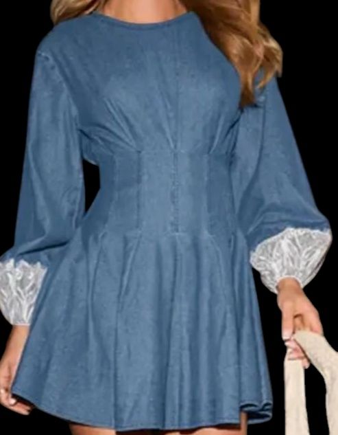 Outlet Sukienka mini z długim rękawem bawełna XXL