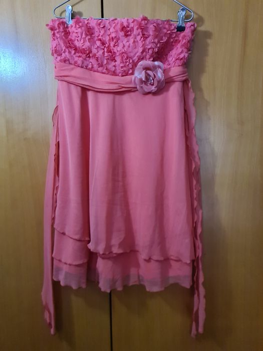 Vestido coral caicai semi usado tamanho L