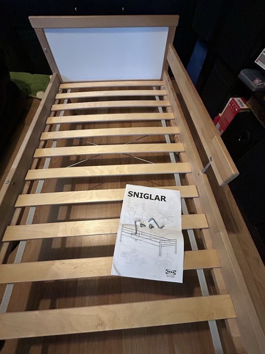 Estrutura cama c/estrado 70x160 cm SNIGLAR e colchão espuma