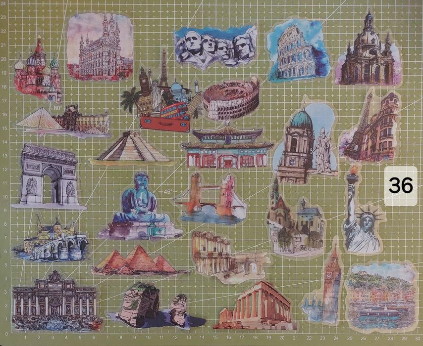 Naklejki budynki różne scrapbooking