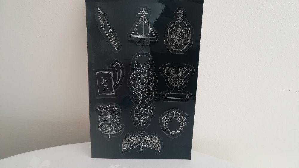 Harry Potter autocolantes metalizados horcrux cicatriz basilisco NOVO