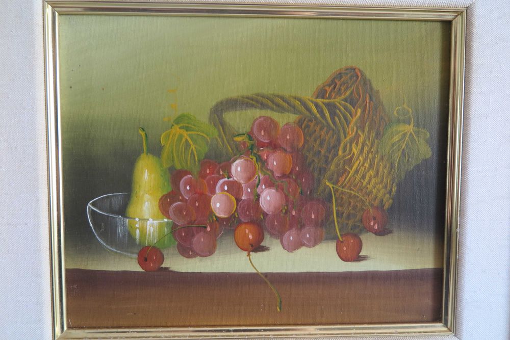 Quadros com tela de natureza morta (frutas)