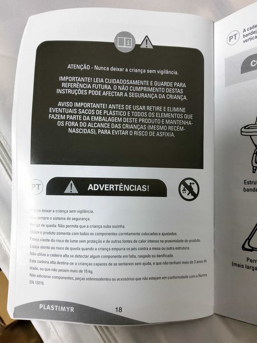 Cadeira de bebé/criança para refeições