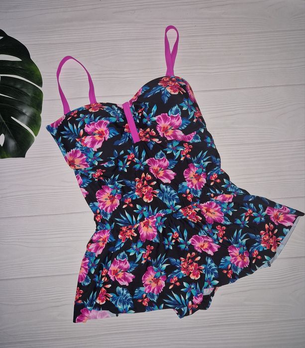 Купальник- плаття квітковий принт батал р.20