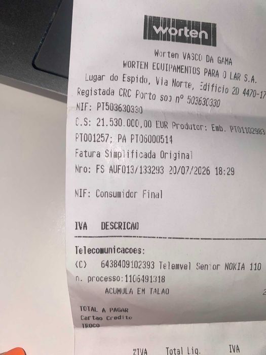 Vendo Nokia 110 Novo