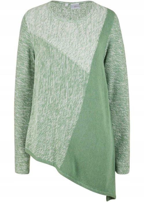 Zielony, asymetryczny, luźny sweter 44