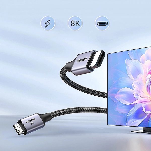 Kabel mini HDMI - HDMI Ugreen HD163/8K 2m - szary