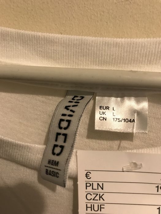Biała bawełniana  bluzeczka w czarne kropki z krótkim rękawem H&M