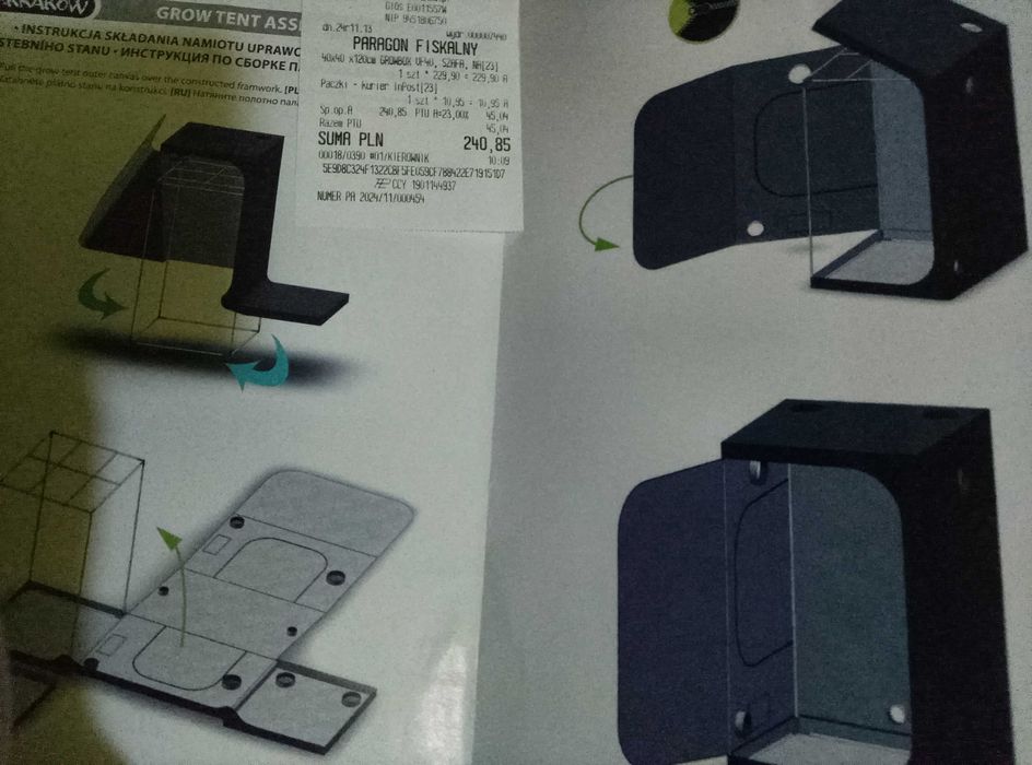 Grow-box namiot uprawowy 40x40x120 mało używany