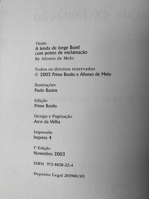 A Lenda de Jorge Bum!, de Afonso de Melo