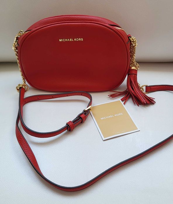 Michael kors torebka skóra naturalna czerwona