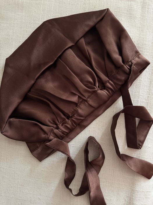 Czepek jedwabny z wiązaniem real silk mulberry