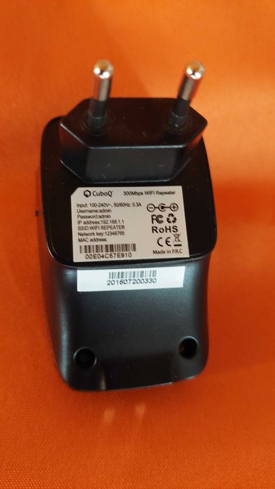 Repetidor e Amplificador Wifi Sinal CuboQ 300 Mbps (12.5 mb/s)