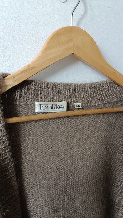 Sweter damski kardigan elegancki moher ciepły mięsisty wełniany wełna