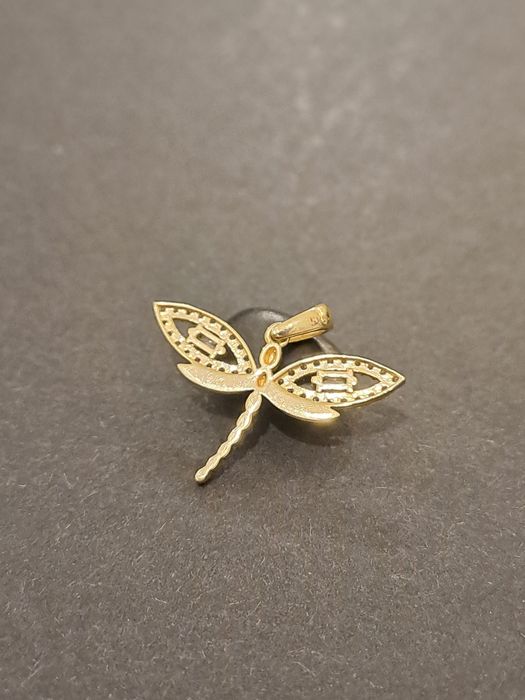 Złota zawieszka Ważka 585 Nowa 2 x 2.5 cm