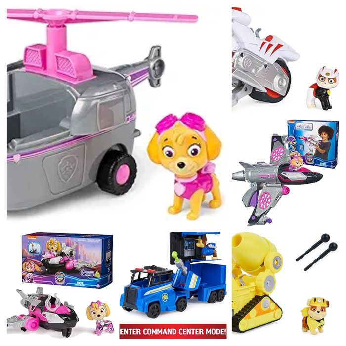 Paw Patrol, Крепиш  с фігуркою,  Гонщик, Скай , дикий кіт мото