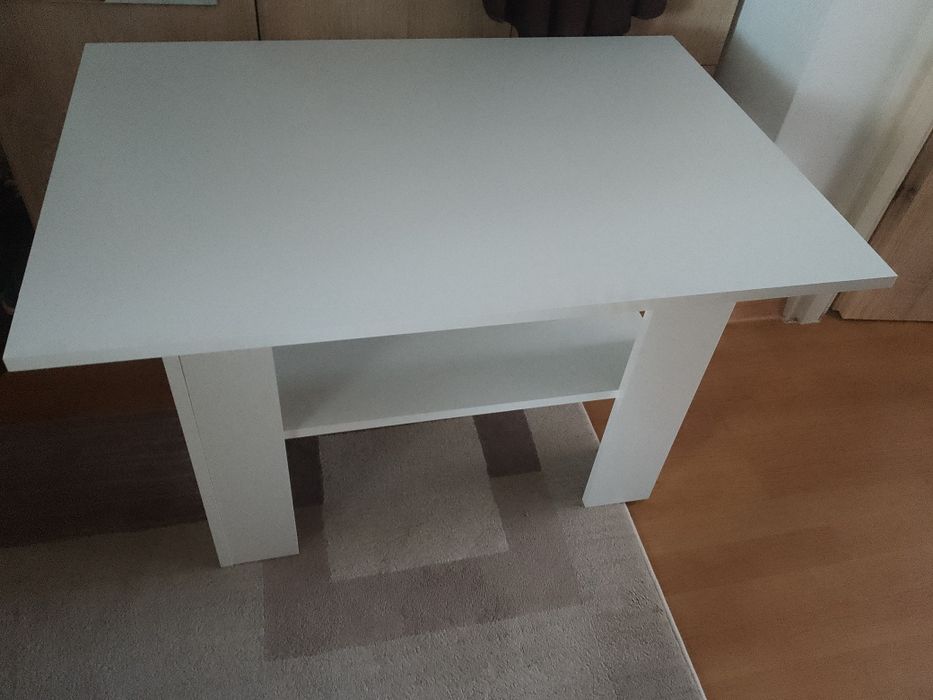 Ława stolik z półką biała