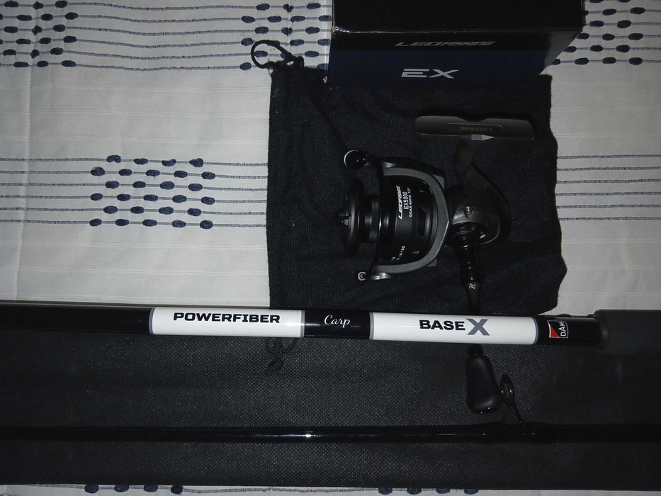 DAM Base-x Carp Carp Fishing Rod 2 Sections + Carreto 5000 carbon